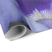 Lila Blume Iris glänzendes Wrapping Paper Geschenkpapier (Rolleneckpunkt)