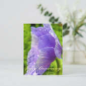 Lila Blume Jahrestag Postkarte (Stehend Vorderseite)