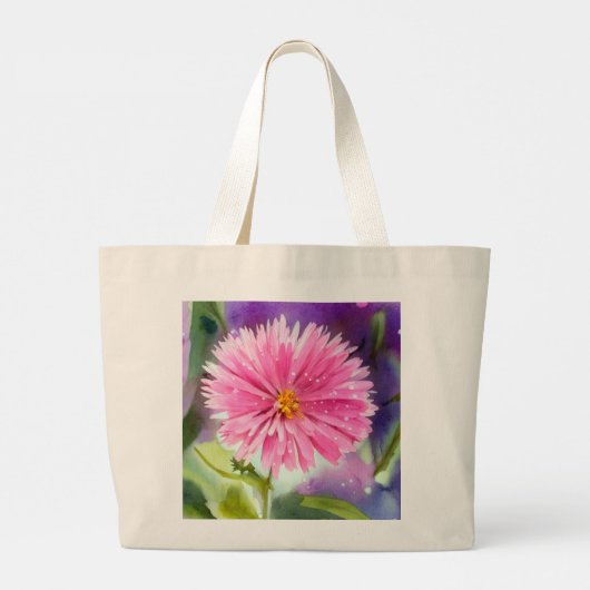 Lila Blume Jumbo Stoffbeutel (Rückseite)