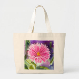 Lila Blume Jumbo Stoffbeutel