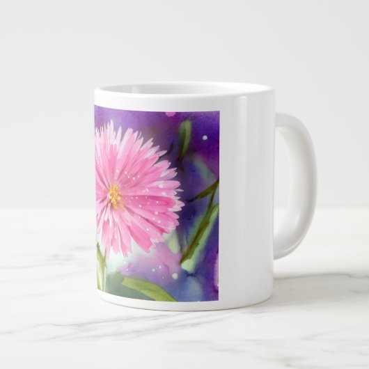 Lila Blume Jumbo-Tasse (Vorderseite Rechts)