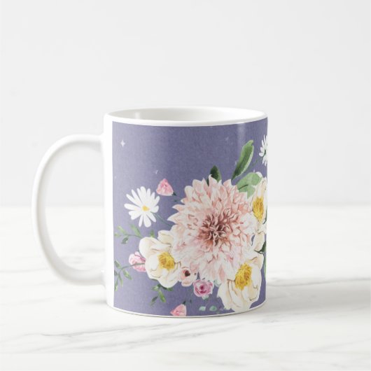 Lila, Blume Kaffee T-Shirt Tasse Trinkbehälter (Links)