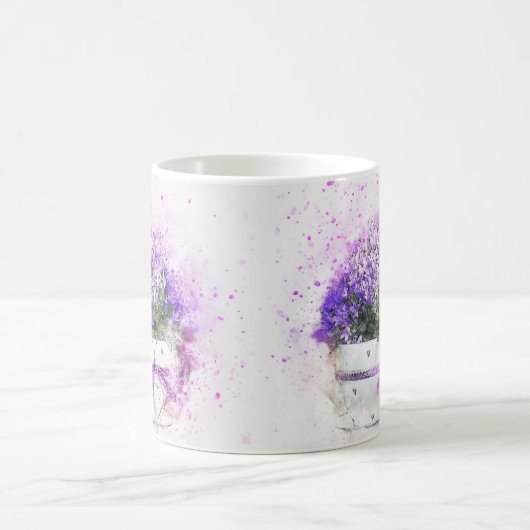 Lila Blume Kaffeetasse (Mittel)