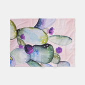 Lila Blume Kaktus (Nopal) Fleecedecke (Vorderseite (Horizontal))