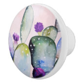 Lila Blume Kaktus (Nopal) Keramikknauf (Rechts)