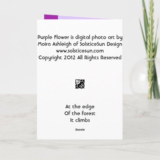 Lila Blume Karte (Rückseite)