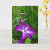 Lila Blume Karte (Gelbe Blume)