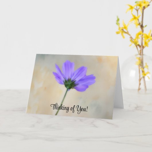 Lila Blume Karte (Gelbe Blume)