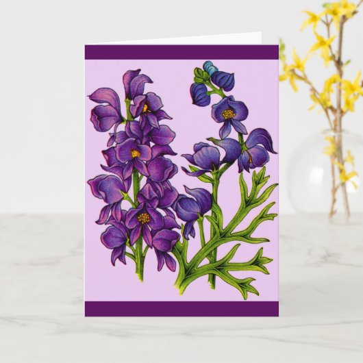 lila Blume Karte (Gelbe Blume)