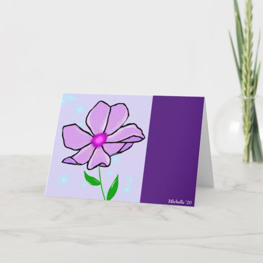 Lila Blume Karte (Vorderseite)