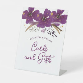 Lila Blume Karten und Geschenke Sockelschild