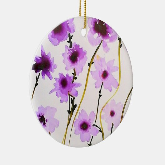 Lila Blume Keramik Ornament (Rechts)