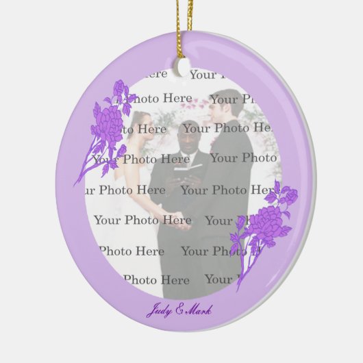 Lila Blume Keramik Ornament (Links)