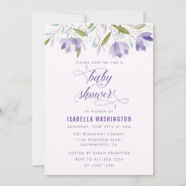 Lila Blume Kinderdusche Einladung