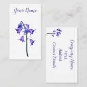 Lila Blume. Kontaktkarte Telefonnummerkarte (Vorne/Hinten)