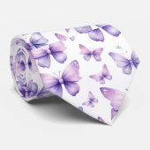 Lila Blume Krawatte (Gerollt)