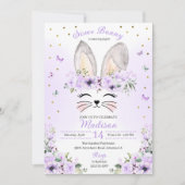 Lila Blume Kronleuchter Ohren Ostern Geburtstag Einladung (Vorderseite)