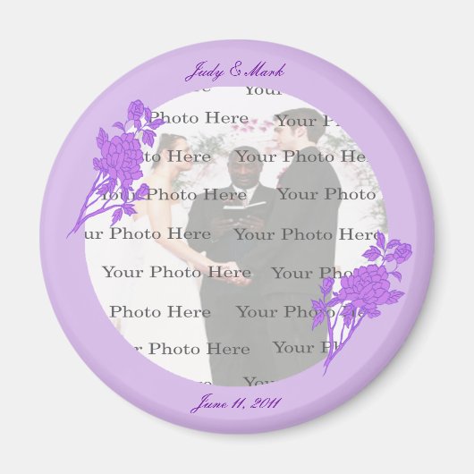 Lila Blume kundenspezifisches Round-Magnet Magnet (Vorne)