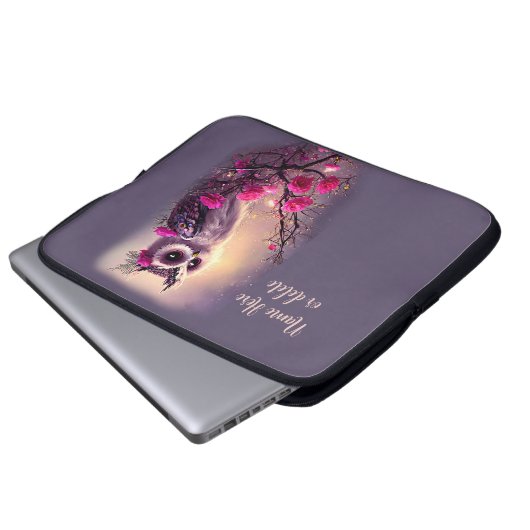 Lila Blume Laptopschutzhülle (Vorne Knopf)