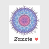 Lila Blume Leaf Mandala Aufkleber (Blatt)