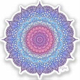Lila Blume Leaf Mandala Aufkleber