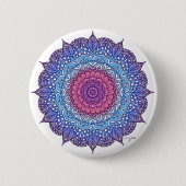 Lila Blume Leaf Mandala Button (Vorderseite)