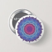 Lila Blume Leaf Mandala Button (Vorne & Hinten)