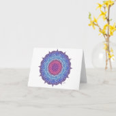 Lila Blume Leaf Mandala Karte (Gelbe Blume)
