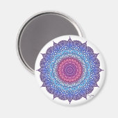 Lila Blume Leaf Mandala Magnet (Vorderseite/Rückseite)