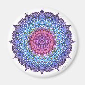 Lila Blume Leaf Mandala Magnet (Vorne)