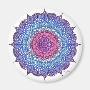 Lila Blume Leaf Mandala Magnet