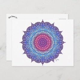 Lila Blume Leaf Mandala Postkarte