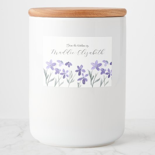 Lila Blume Lebensmitteletikett (Vorderseite)