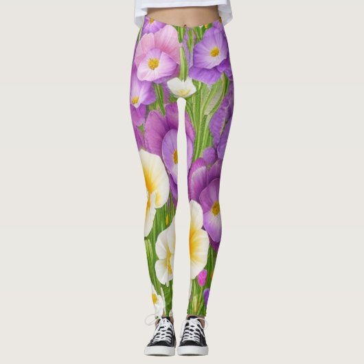lila Blume Leggings (Vorderseite)