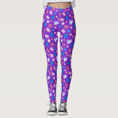 Lila Blume Leggings (Vorderseite)