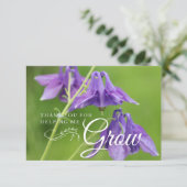 Lila Blume Lehrer Bewertung Ende des Jahres Dankeskarte (Stehend Vorderseite)
