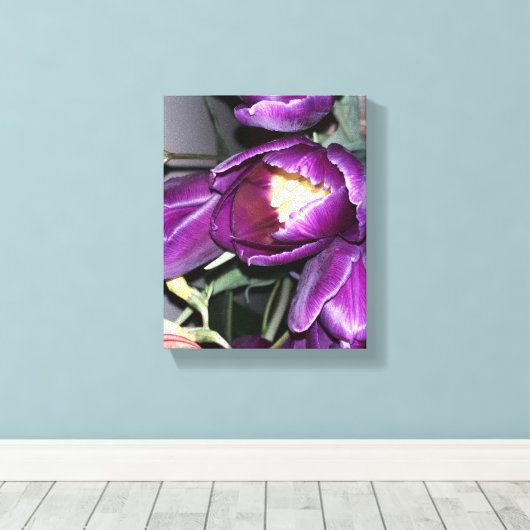 Lila Blume Leinwanddruck (Insitu (Holzboden))