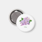 lila Blume lila Aquarellfarbe botanisch Magnet (Vorderseite/Rückseite)