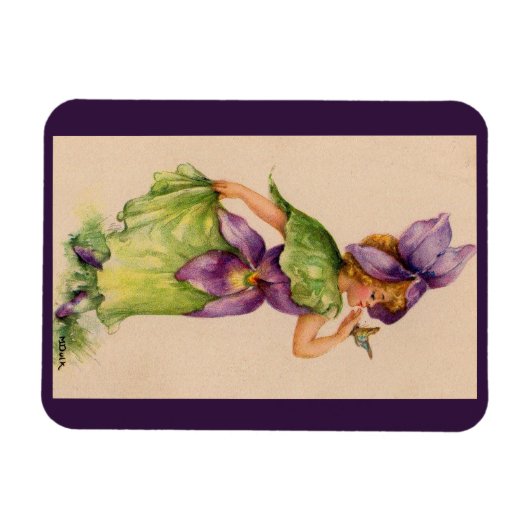 lila Blume Magnet (Horizontal)
