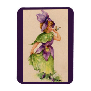 lila Blume Magnet