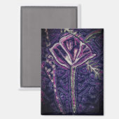 Lila Blume Magnet (Vorderseite/Rückseite)