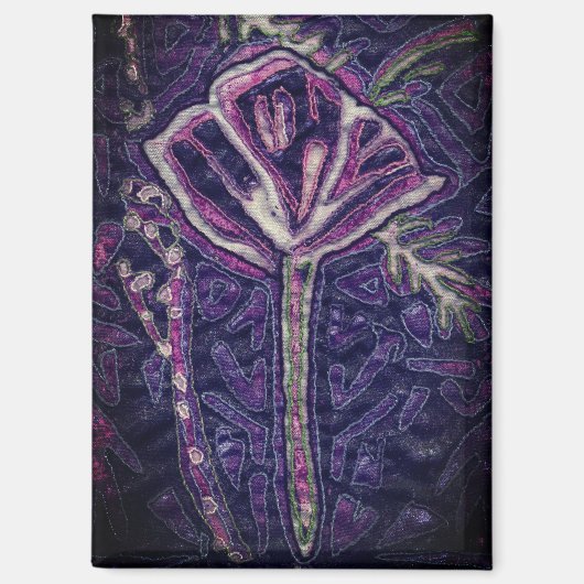 Lila Blume Magnet (Vorderseite)