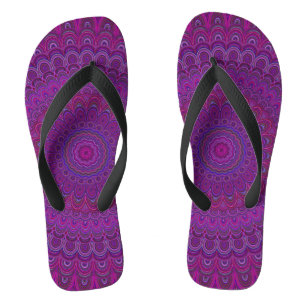 Lila Blume Mandala Badesandalen