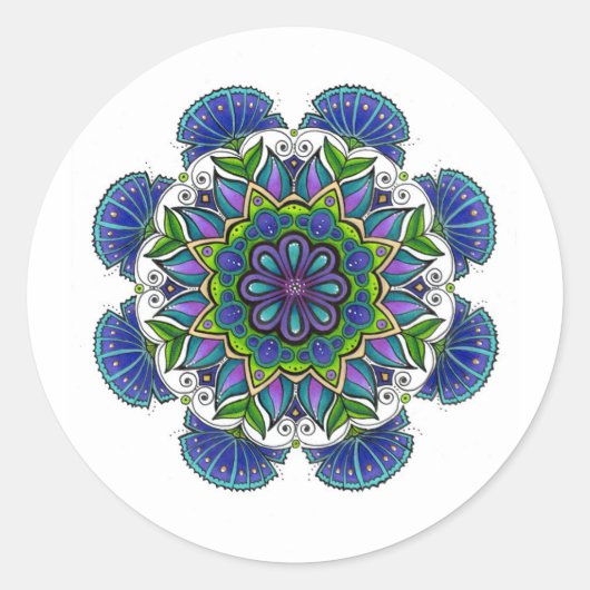 Lila Blume Mandala Sticker (Vorderseite)