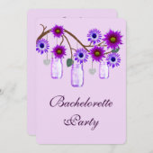 Lila Blume Mason Jars Junggeselinnen-Abschied Einl Einladung (Vorne/Hinten)