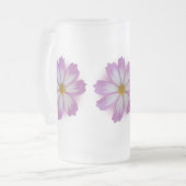 Lila Blume Mattglas Bierglas (Vorderseite Links)