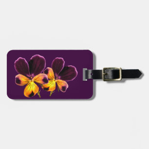 Lila Blume mit Blumenmuster - Gepäckstück Gepäckanhänger