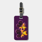 Lila Blume mit Blumenmuster - Gepäckstück Gepäckanhänger (Vorderseite vertikal)