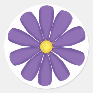 Lila Blume mit gelbem Zentrum Runder Aufkleber