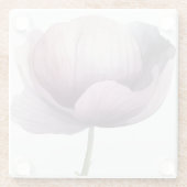Lila Blume mit illustriertem Gefälle Glasuntersetzer (Rückseite)